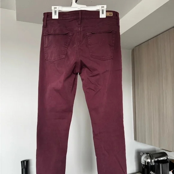 FINAL CHANCE AG Adriano Goldschmied Farrah High Waist Skinny Jeans in burgundy - Picture 4 of 9